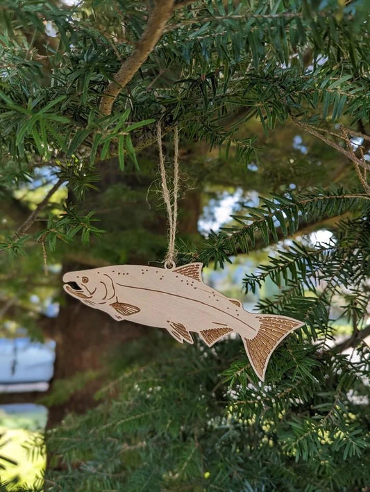 Wooden Salmon Christmas Ornament - not applicable 1
