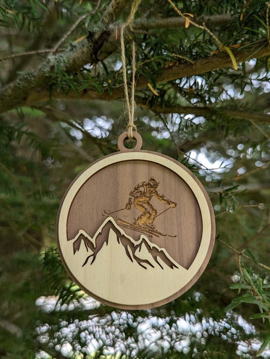 Wooden Skiing Christmas Ornament - not applicable 1