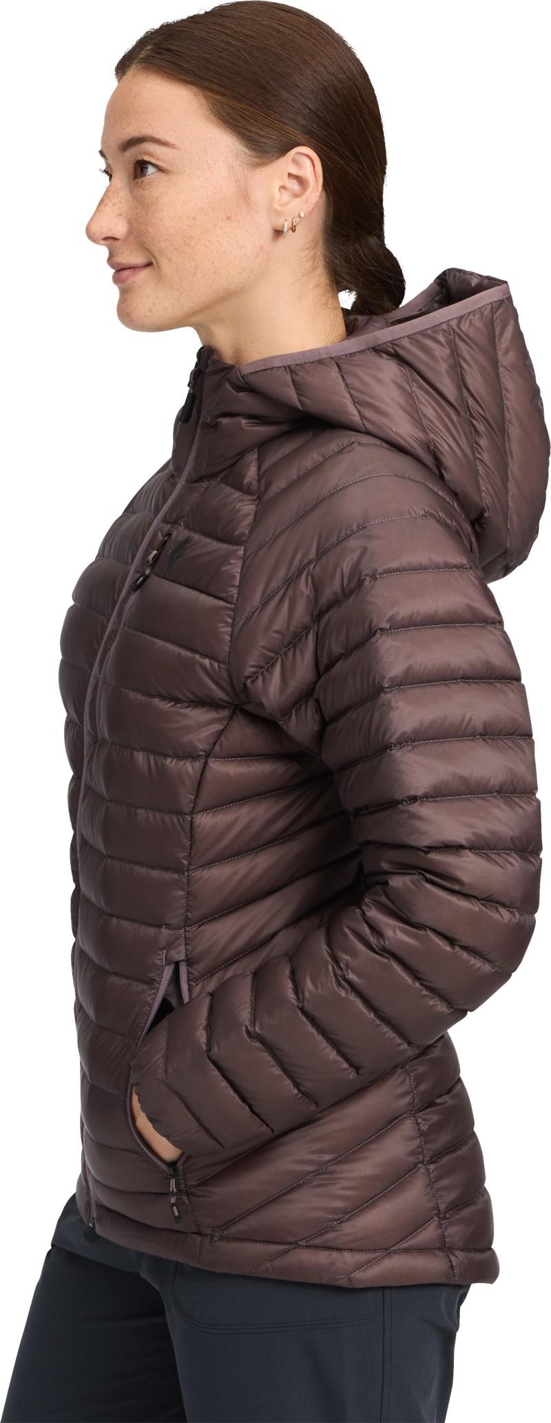 Approach Down Hoody - Womens - dark mauve 1