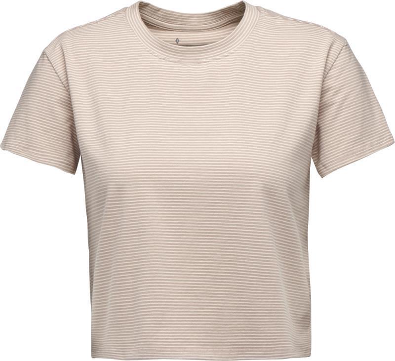 BD Stripe Crop SS Tee - Womens - Off White / Pale Mauve 1