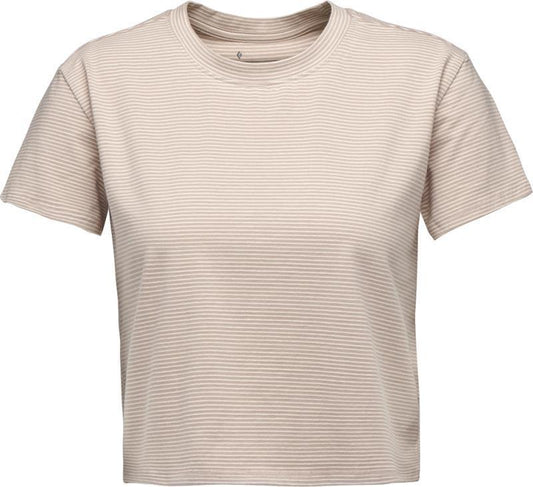 BD Stripe Crop SS Tee - Womens - Off White / Pale Mauve 1