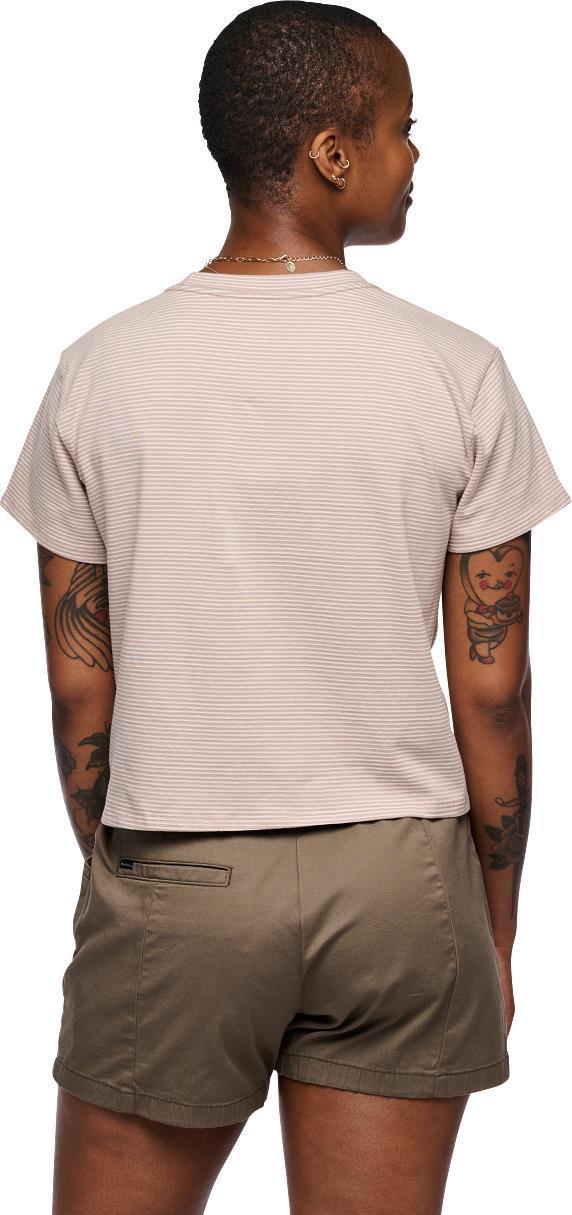 BD Stripe Crop SS Tee - Womens - Off White / Pale Mauve 3