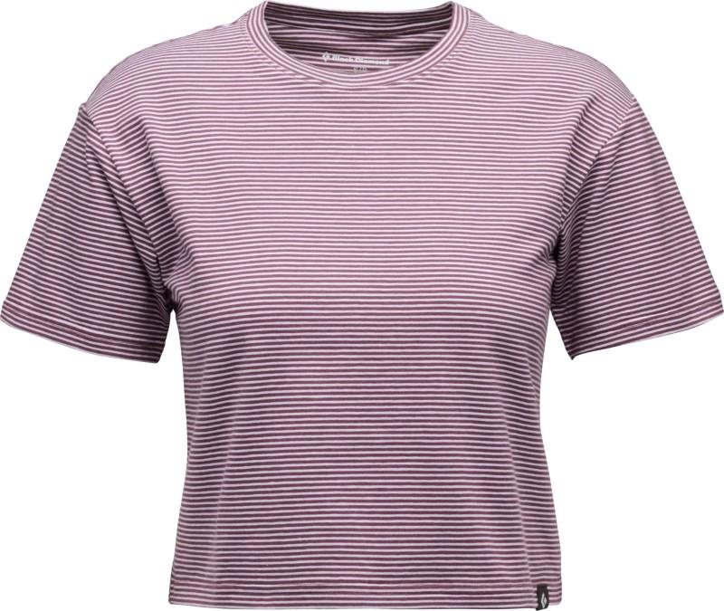 BD Stripe Crop SS Tee - Womens - fig / soft lilac 1