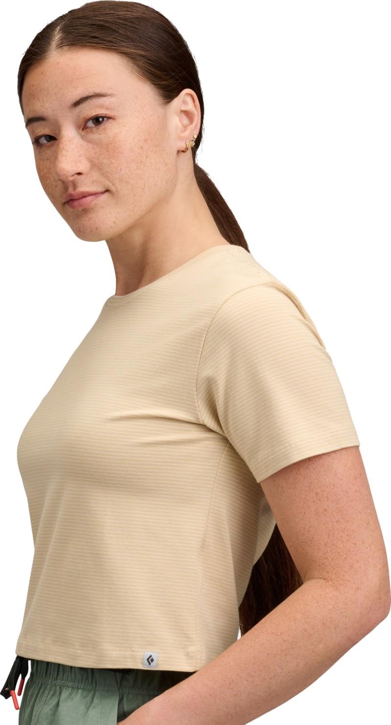 BD Stripe Crop SS Tee - Womens - white oak / off white 1