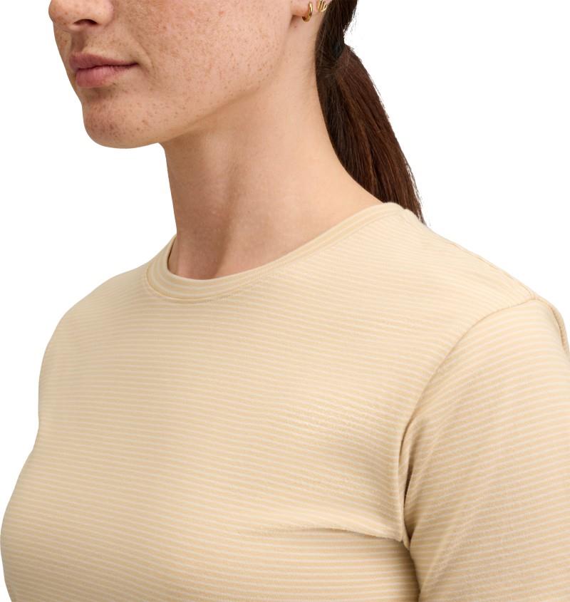 BD Stripe Crop SS Tee - Womens - white oak / off white 1