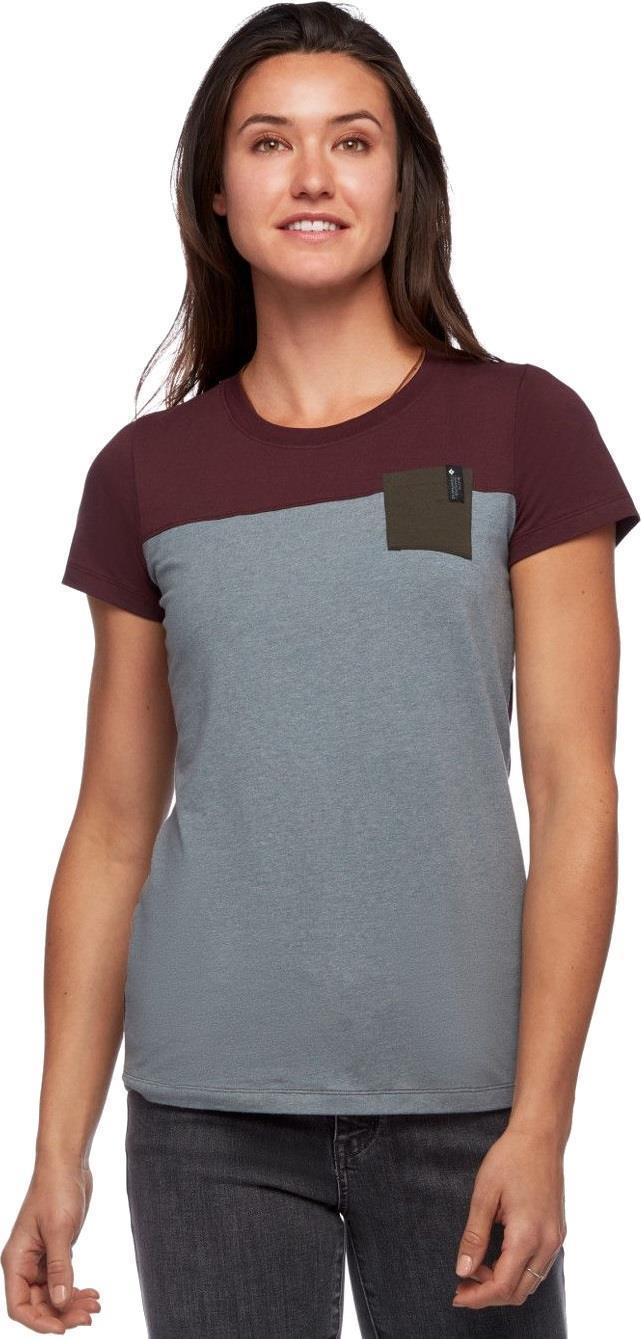 Campus SS Tee - Womens - storm blue heather / port / cypress 1