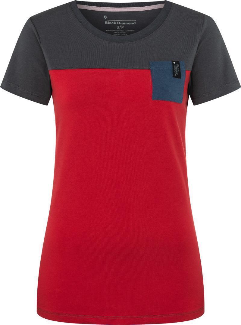 Campus SS Tee - Womens - vermilion / carbon / ink blue 1