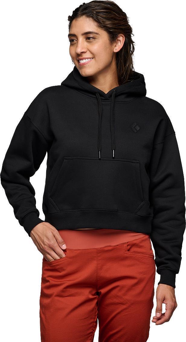 Crop Pullover Hoody - Womens - Black 2