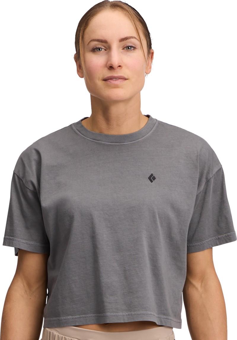 Diamond Crop SS Tee - Womens - charcoal 1