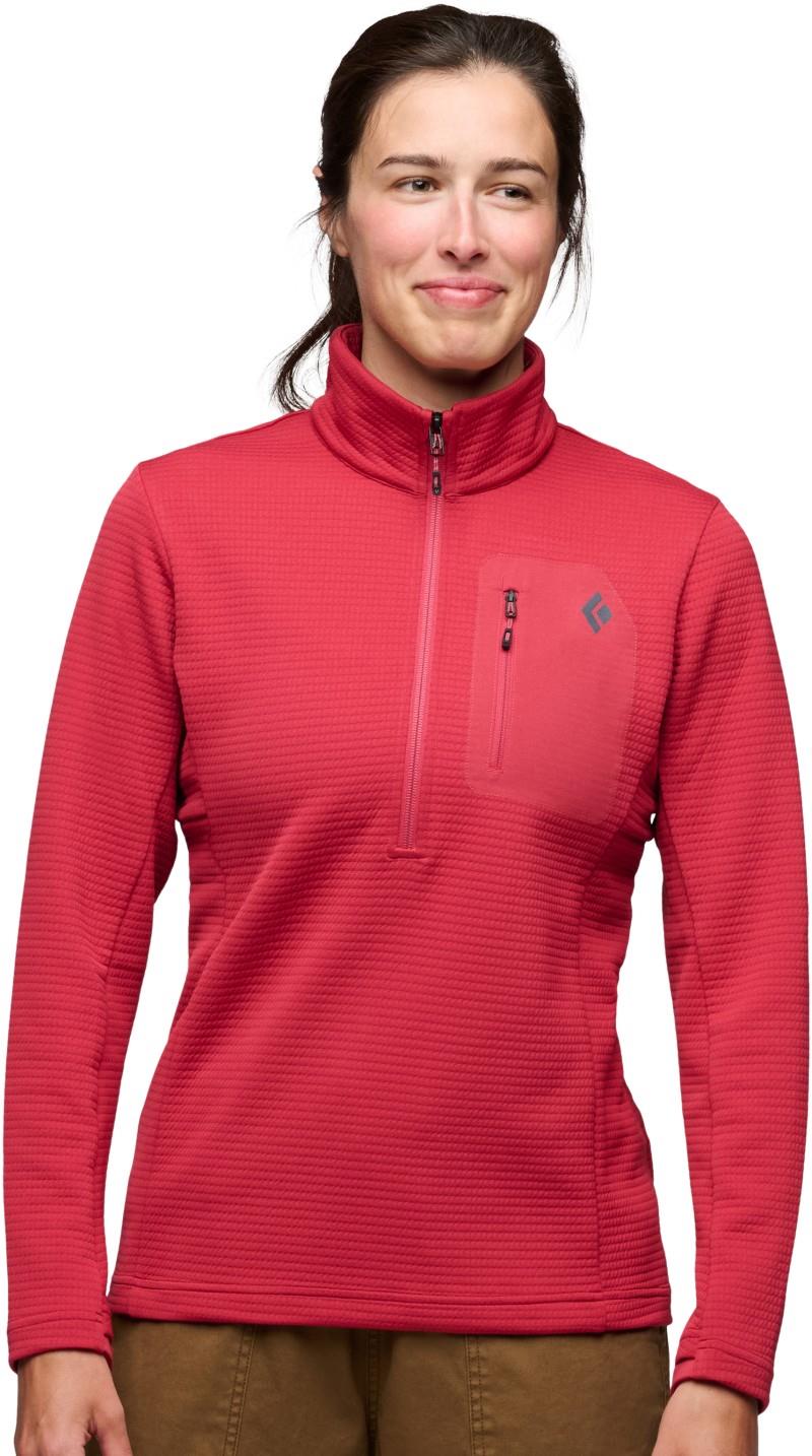 Diverge Half Zip Jacket - Womens - mineral red 1