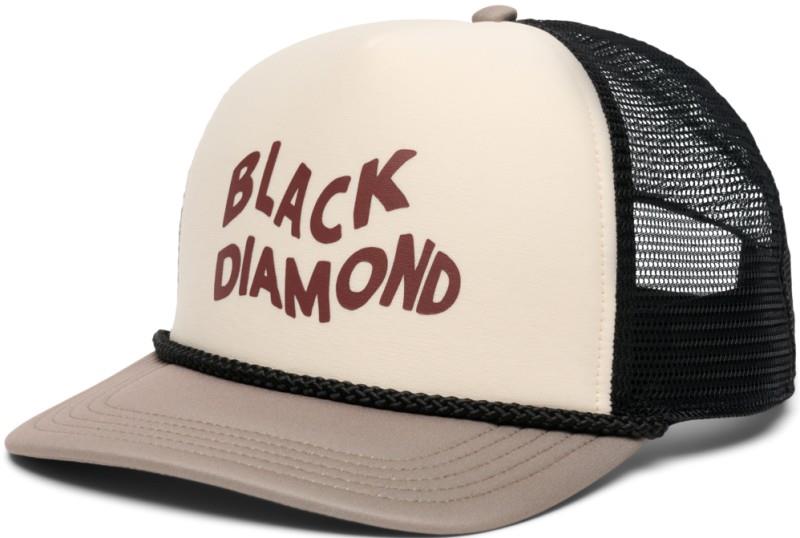 Flat Bill Trucker Hat - chalk / pine smoke / iron red wavy black diamond 1