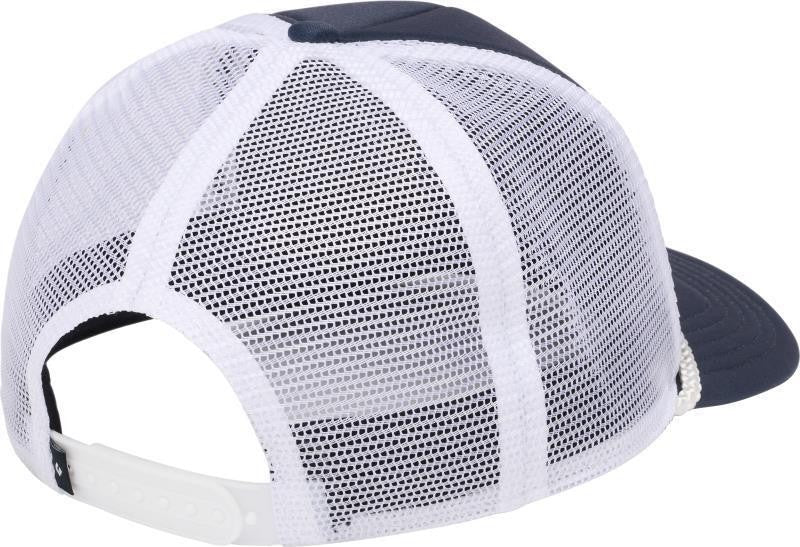 Flat Bill Trucker Hat - charcoal / white wavy black diamond 1