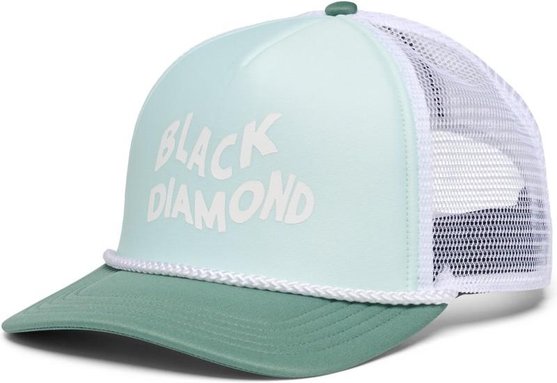 Flat Bill Trucker Hat - foam green / laurel green / white black diamond 1