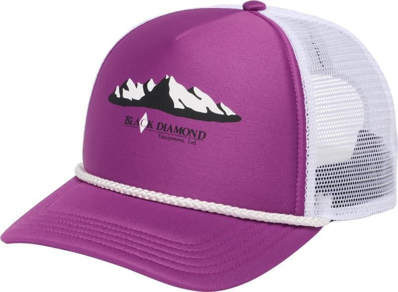 Flat Bill Trucker Hat - piton purple / white mountainscape 1