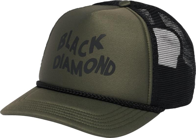Flat Bill Trucker Hat - tundra / black wavy black diamond 1