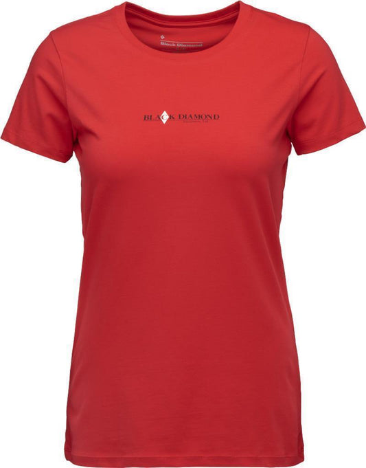 Heritage Wordmark SS Tee - Womens - Coral Red 1