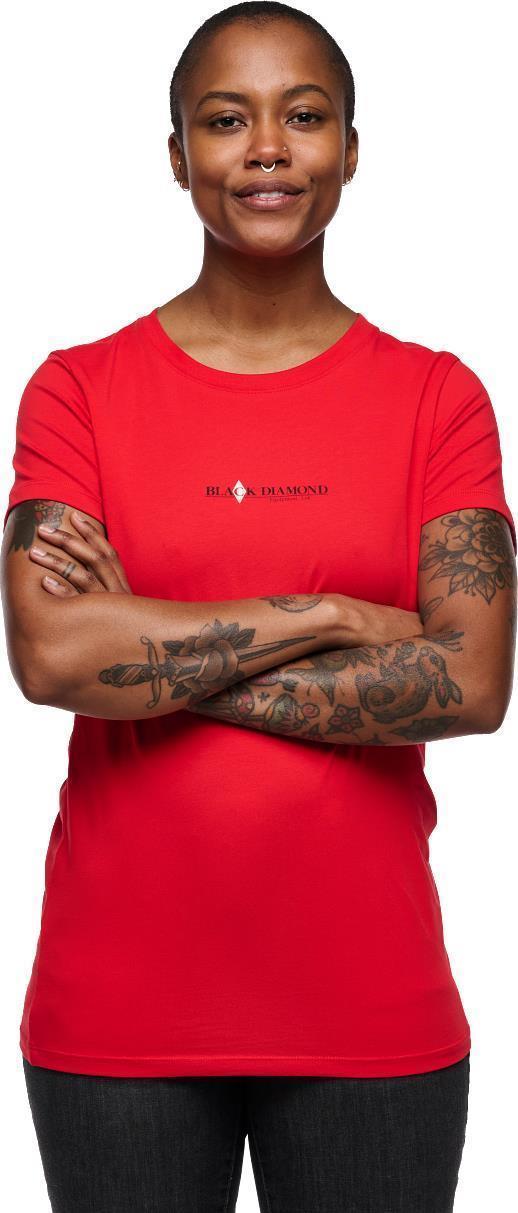 Heritage Wordmark SS Tee - Womens - Coral Red 2