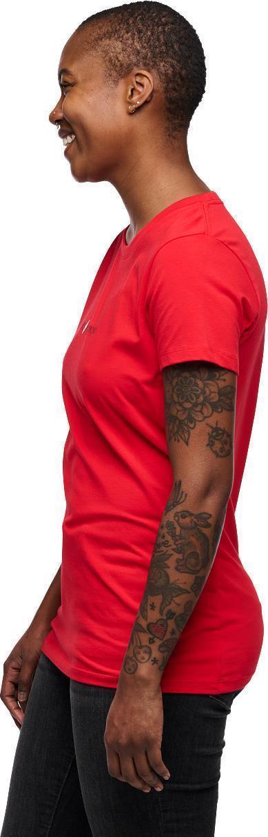 Heritage Wordmark SS Tee - Womens - Coral Red 4