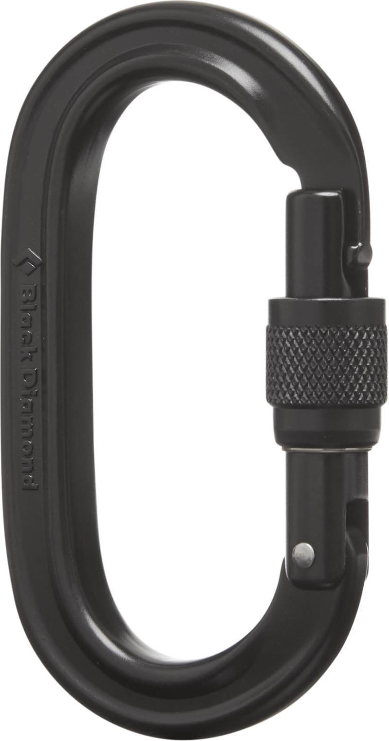 Oval Keylock Screwgate Carabiner - Black 1