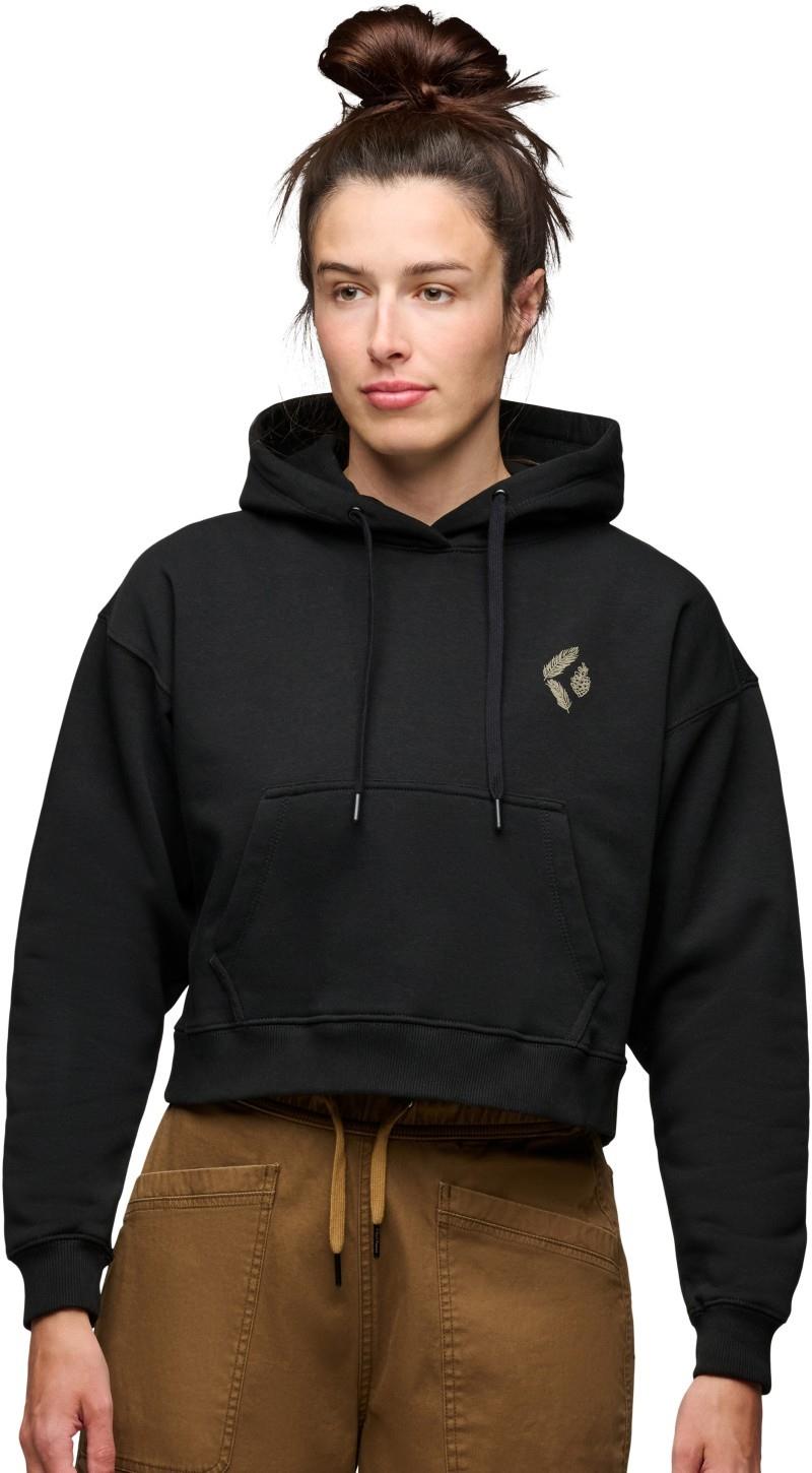 Pine Diamond PO Cropped Hoody - Womens - black 1