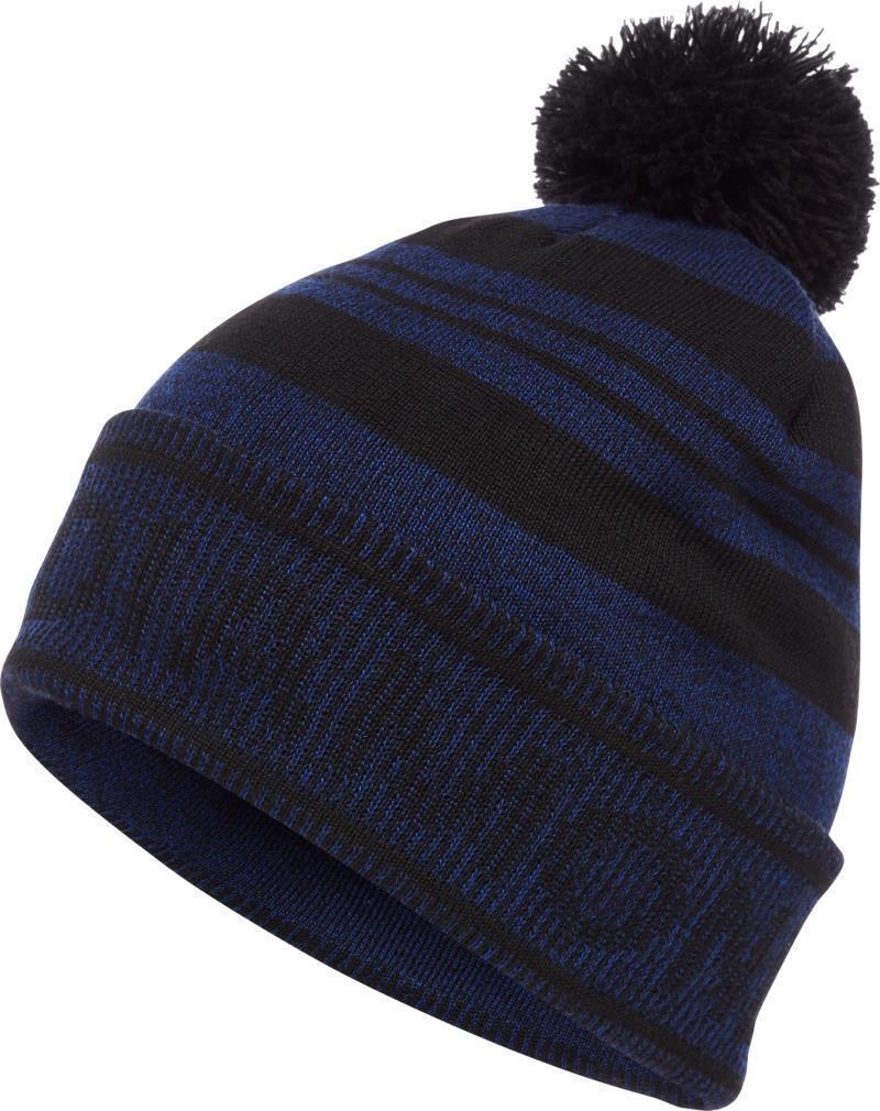 Pom Beanie - Black / Blue 1