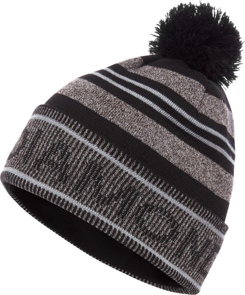 Pom Beanie - Black / Gray 1
