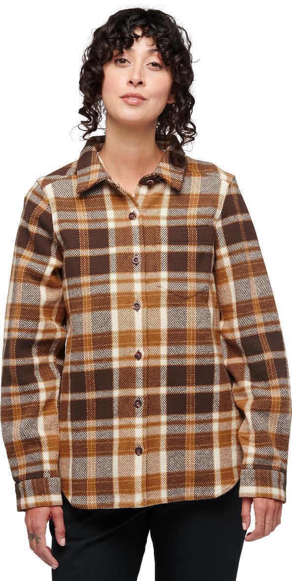 Project Heavy Flannel - Womens - Bark Brown / Off White Plaid 2
