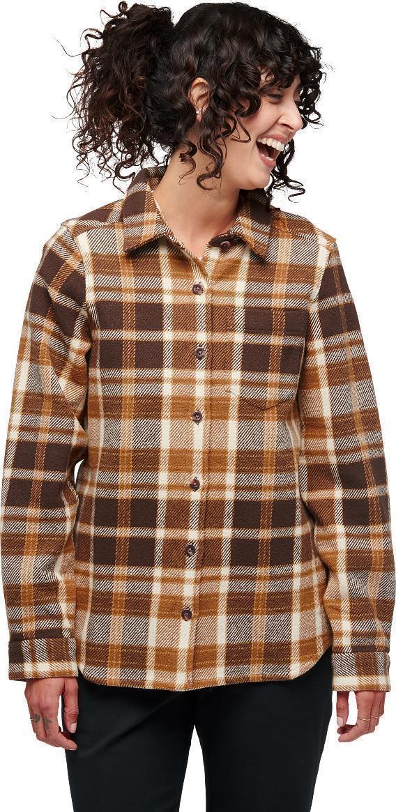 Project Heavy Flannel - Womens - Bark Brown / Off White Plaid 3