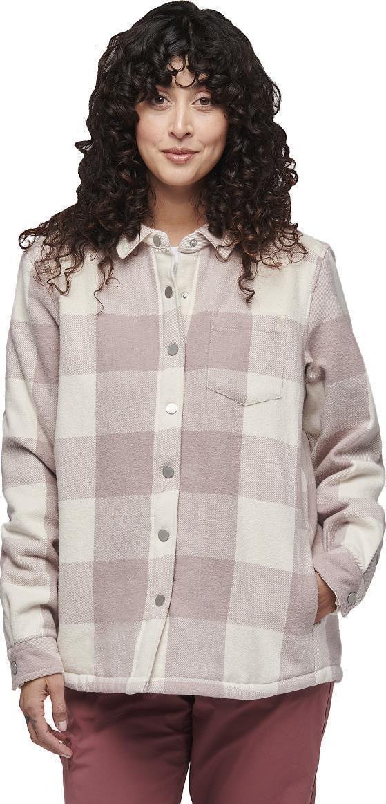 Project Lined Flannel - Womens - Pale Mauve / Off White Plaid 2