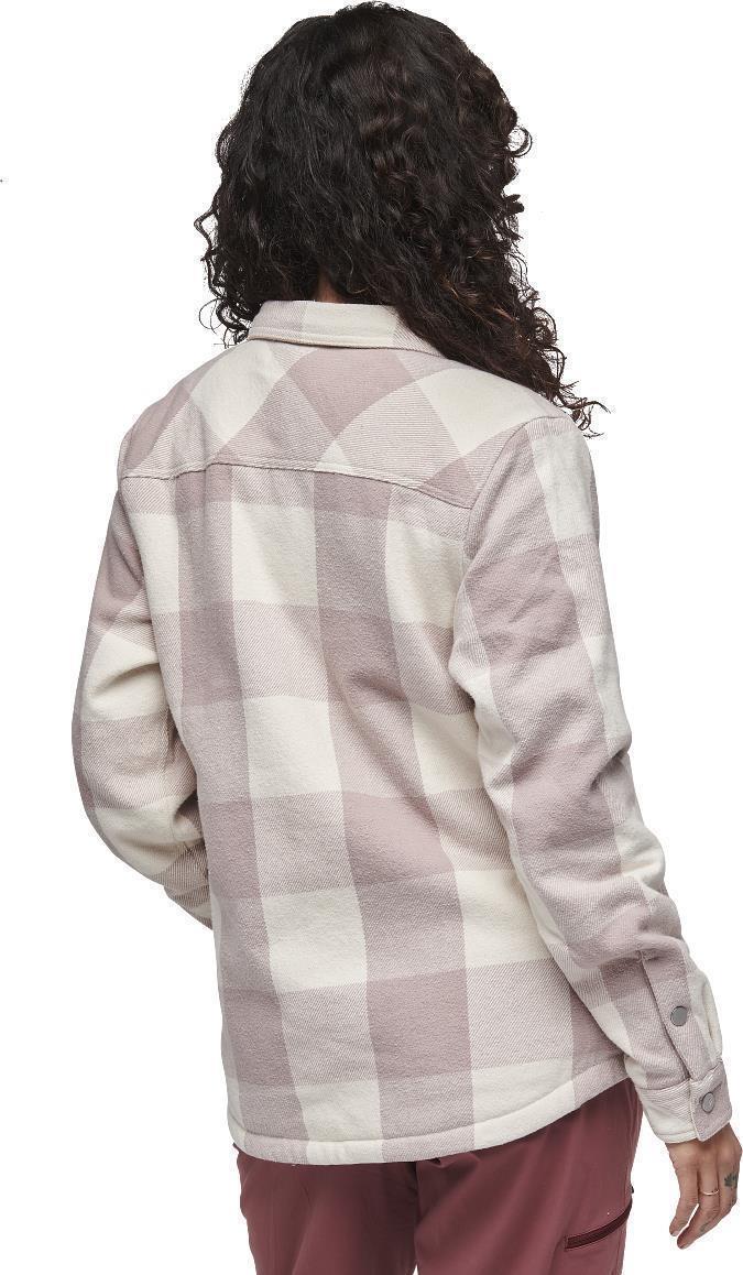 Project Lined Flannel - Womens - Pale Mauve / Off White Plaid 3