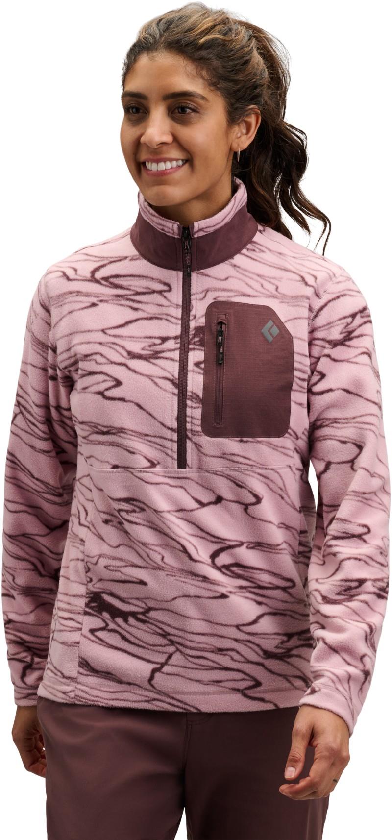 Rift Half Zip Fleece Jacket - Womens - relief / meadow rose / fig 1