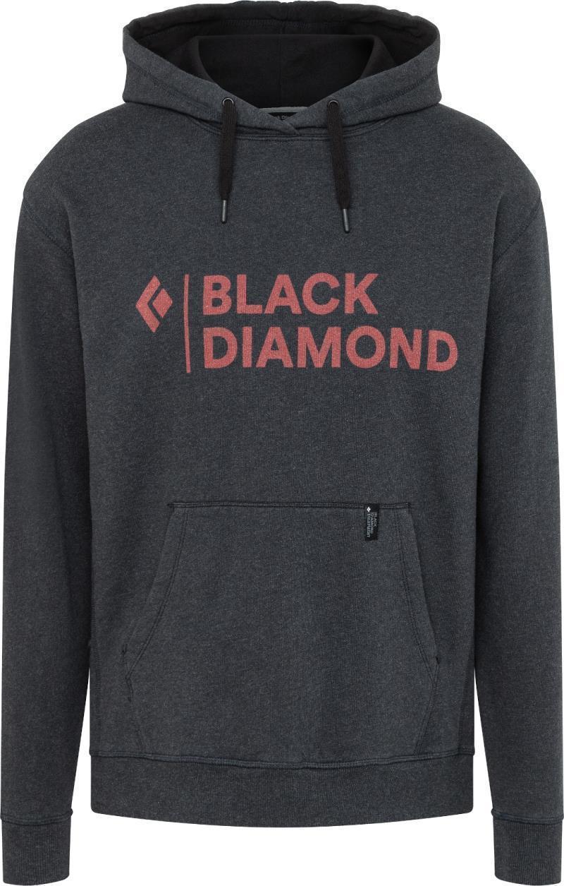 Stacked Logo Hoody - Mens - black heather 1