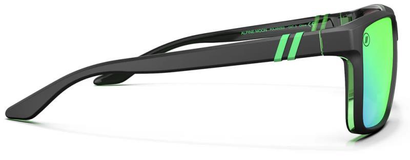 Mesa - Alpine Moon, Matte Rubberized Black and Gloss Green Frame, Polarized Green Mirrored Lens - Not Applicable 3