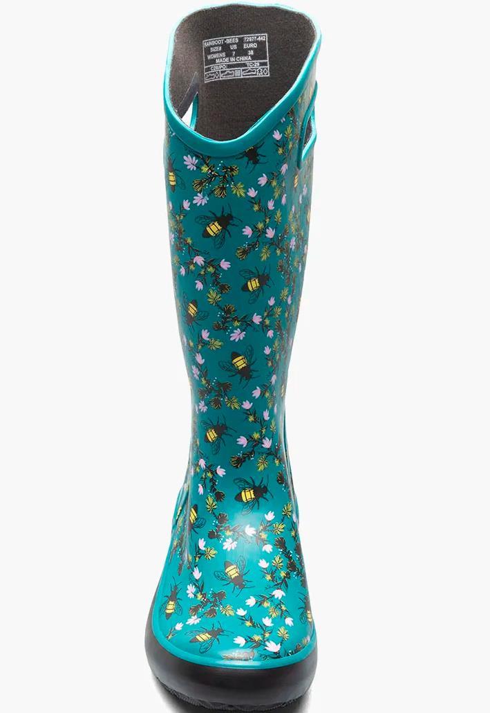 Rainboot Bees - Womens - Dark Turquoise 2