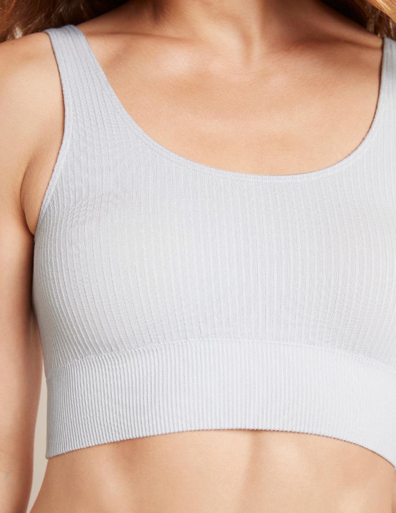 Ribbed Seamless Bra - dove 1