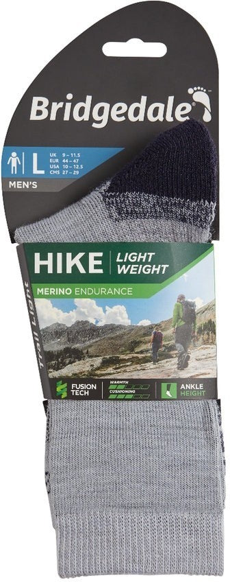 Hike Lightweight Merino Performance 3/4 Crew Socks - Mens - silver / navy 1