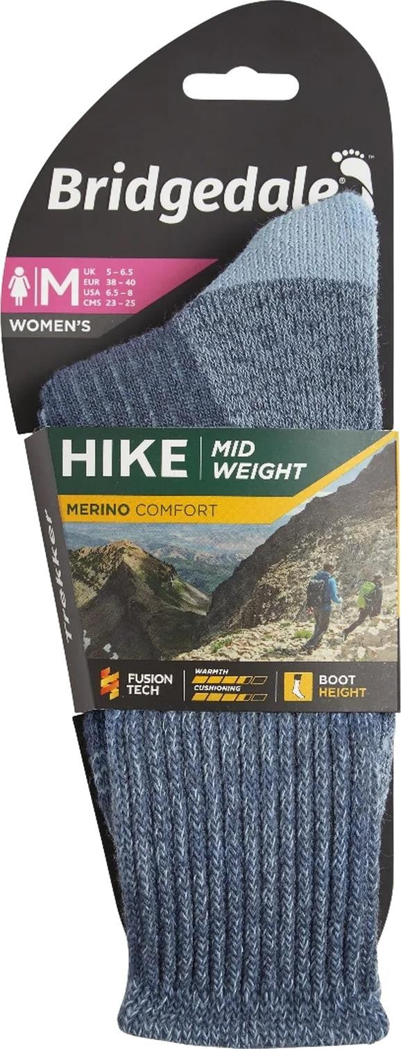 Hike Midweight Merino Comfort Crew Socks - Womens - blue 1