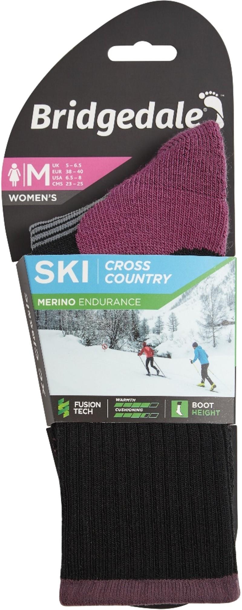 Ski Cross Country Merino Performance Boot Socks - Womens - black 1
