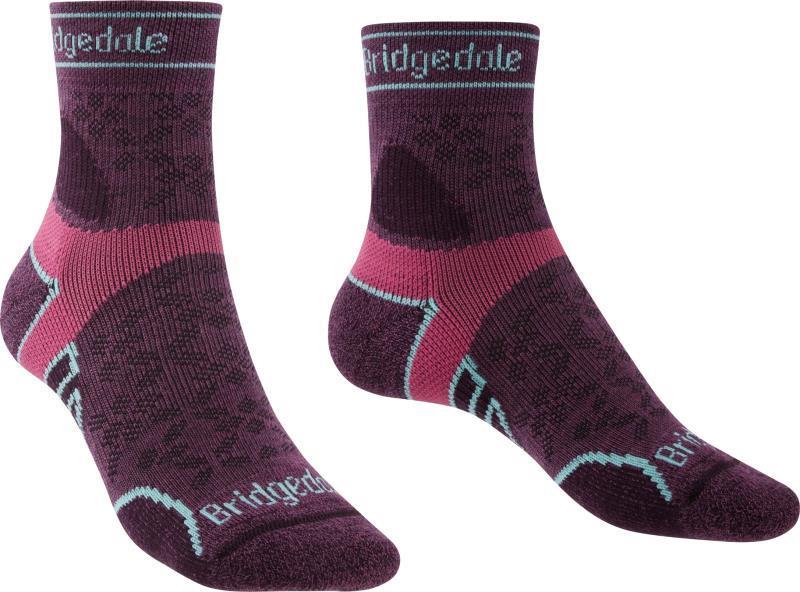 Trail Run Lightweight T2 Merino Sport 3/4 Crew Socks - Womens - Damson 1