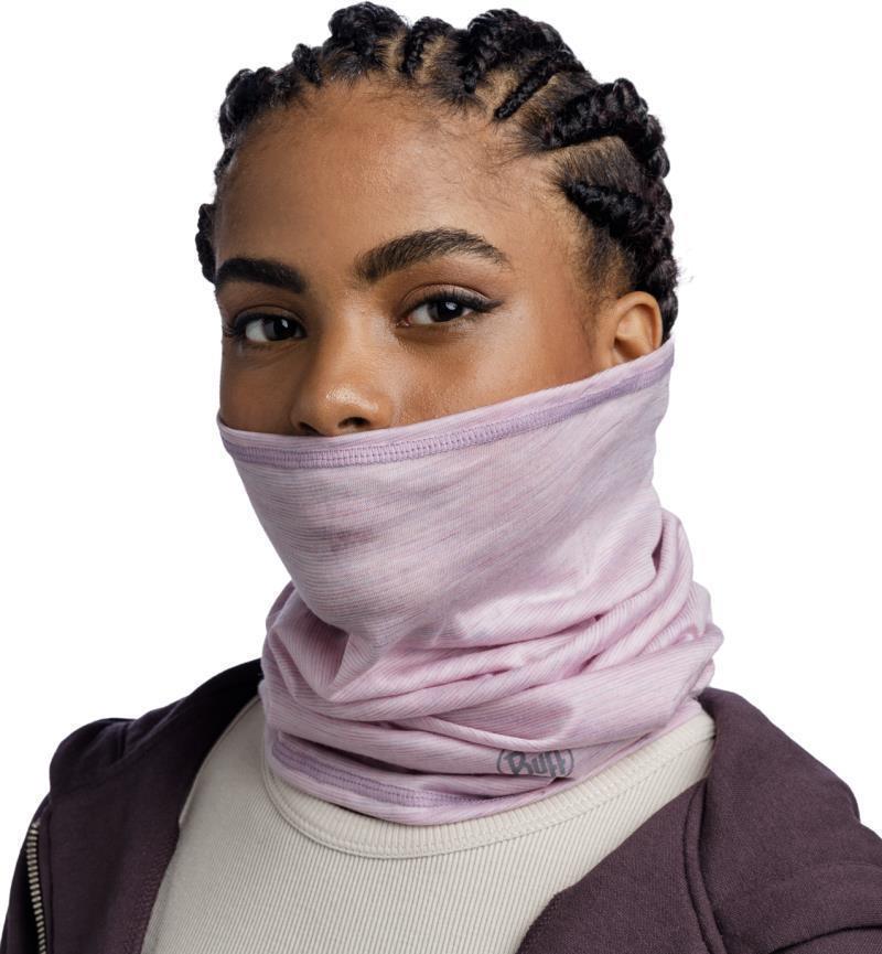 Merino Lightweight Neckwarmer - lilac sand multi stripes - 117819.640.10.00 1