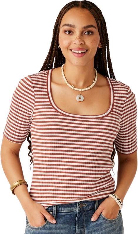 Asher Rib Top - Womens - penny stripe 1