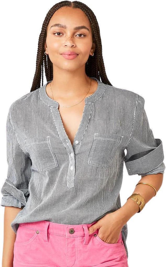 Dylan Gauze Shirt - Womens - nazy mini stripe 1