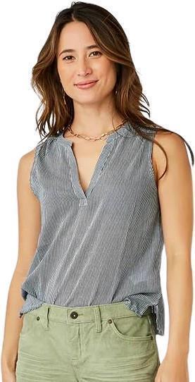 Dylan Tank - Womens - navy mini stripe 1