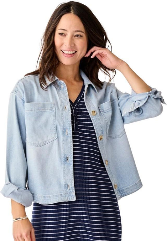 Flora Denim Shacket - Womens - savannah 1