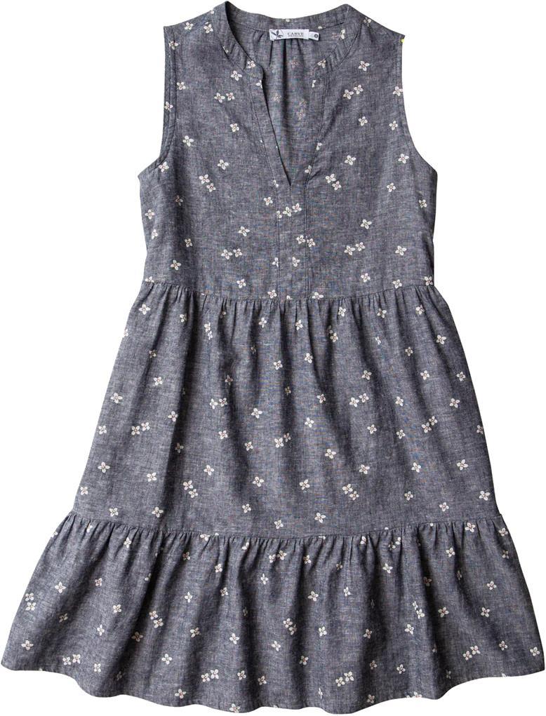Nellie Linen Dress - Navy Floral 1