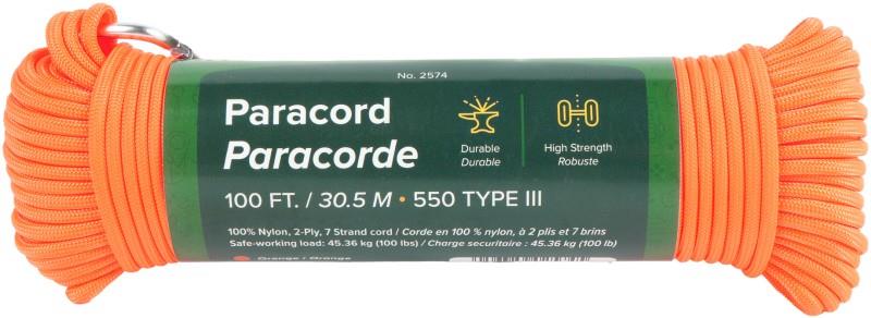 Paracord - 30m / 100` - orange 1