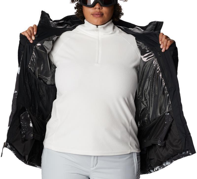 Abbott Peak Insulated Jacket - Plus - Womens - White Lookup Print / Black / White 4