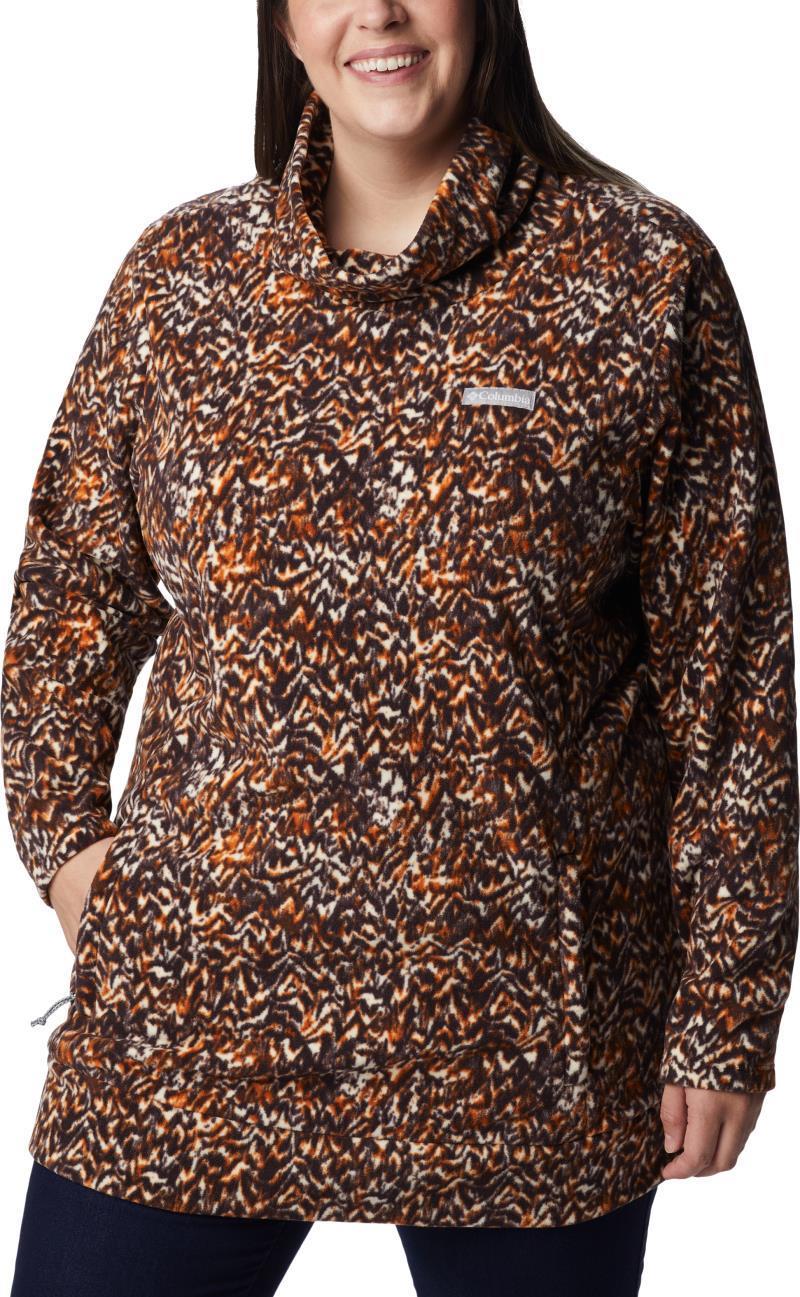 Ali Peak Fleece Tunic - Plus - Womens - Warm Copper Terrain Print 3