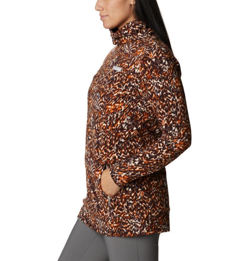 Ali Peak Fleece Tunic - Womens - Warm Copper Terrain Print 2