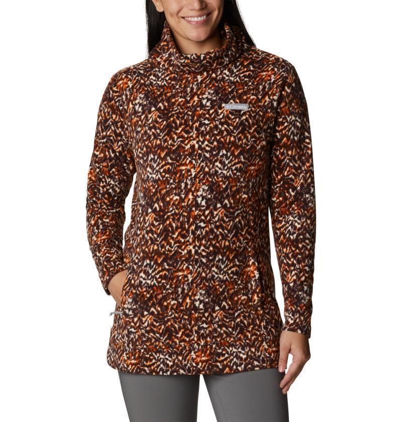 Ali Peak Fleece Tunic - Womens - Warm Copper Terrain Print 4